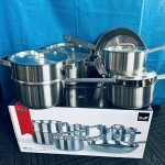 STAINLESS STEEL COOKWARE  MILAN  BY (S&P)  6 PIECES   WAS  $599.00 NOW $299.00
